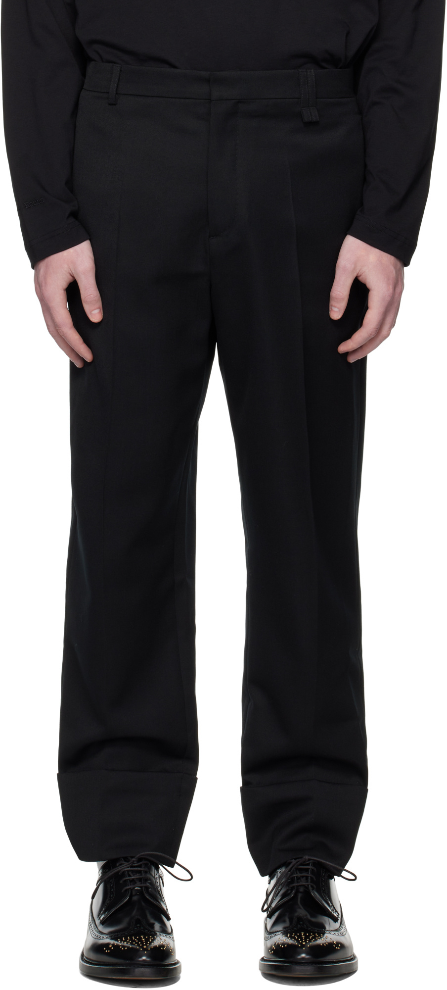 Simone Rocha Belt Loops Slacks In Black