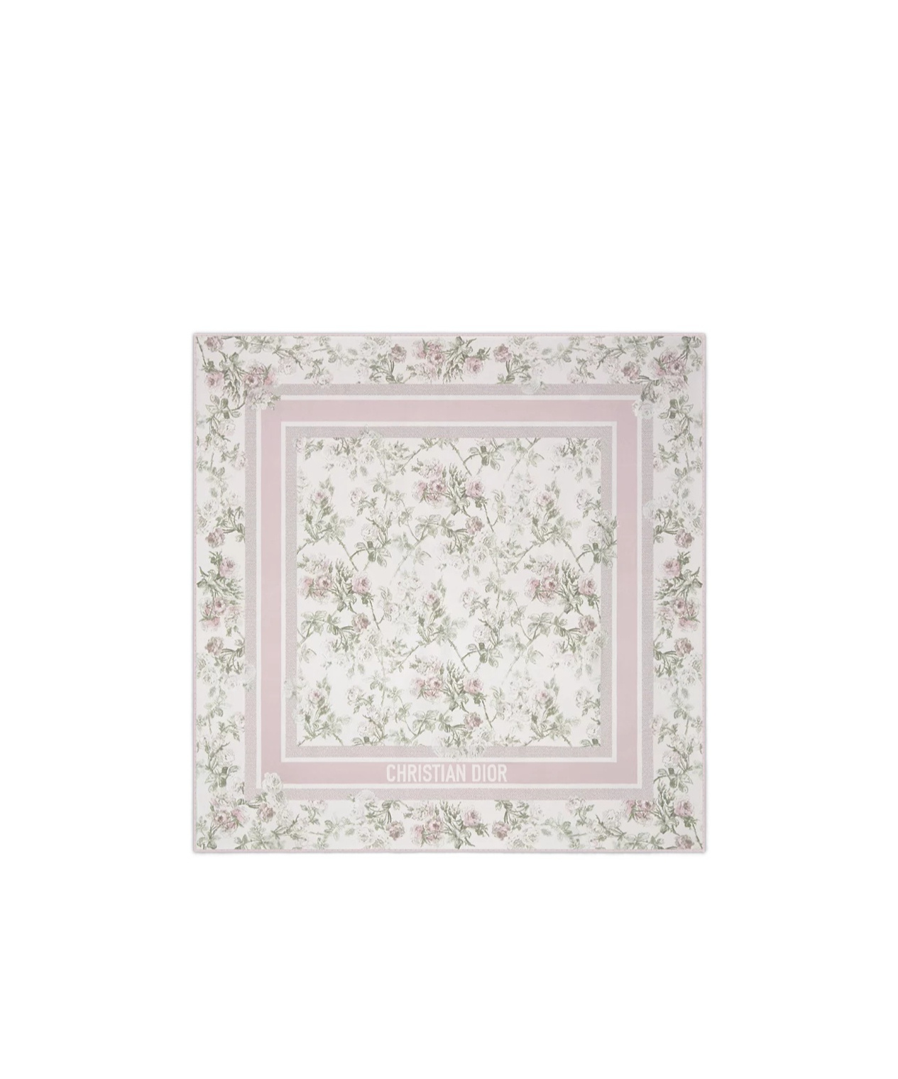 Dior Rosier De 90 Square Scarf In White