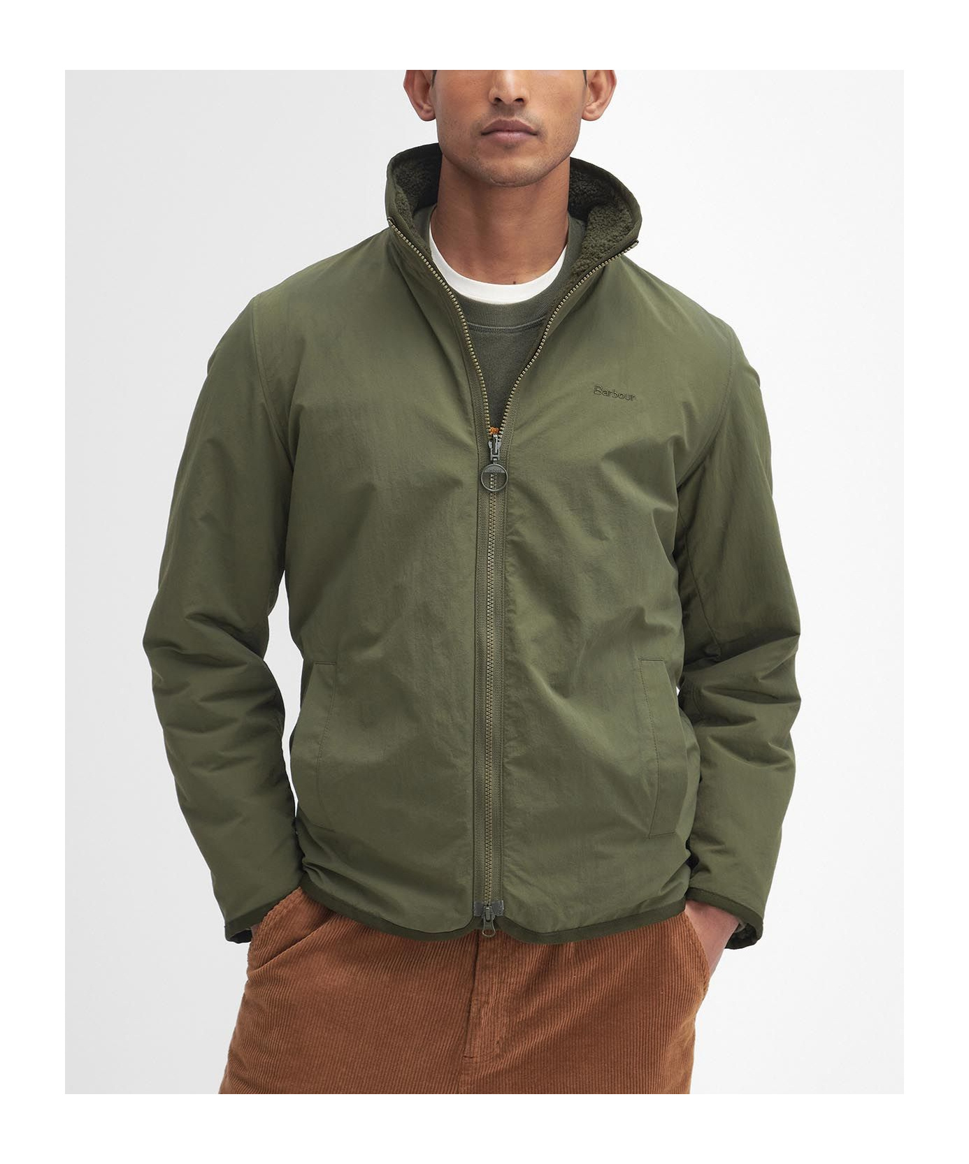 Barbour Double-sided Casual Jacket In Green