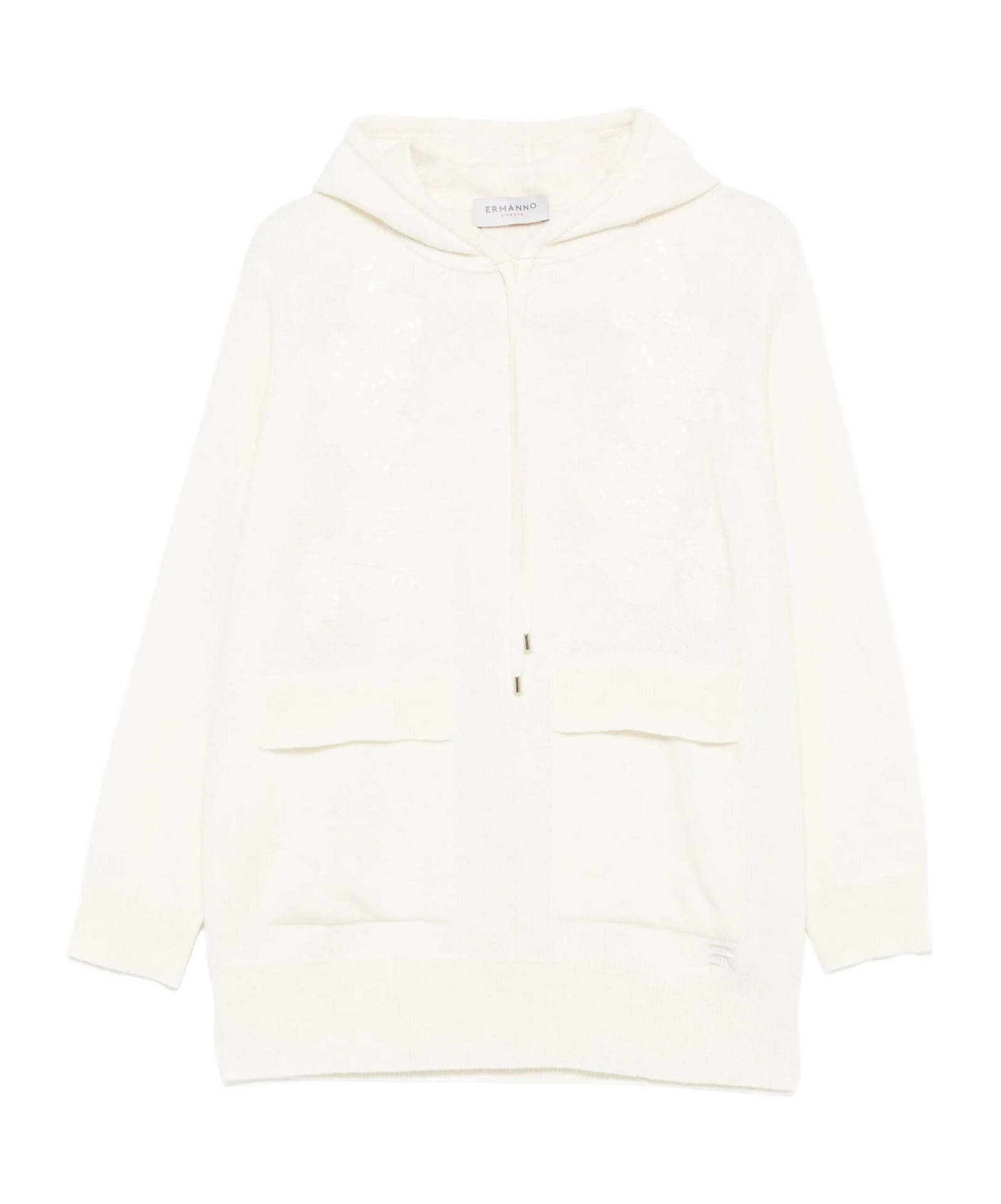 Ermanno Firenze Long-sleeved Hooded Sweatshirt In White