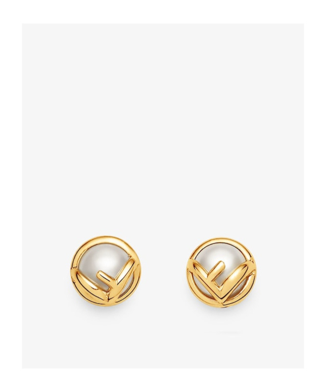 Fendi F-pattern Earrings In Yellow