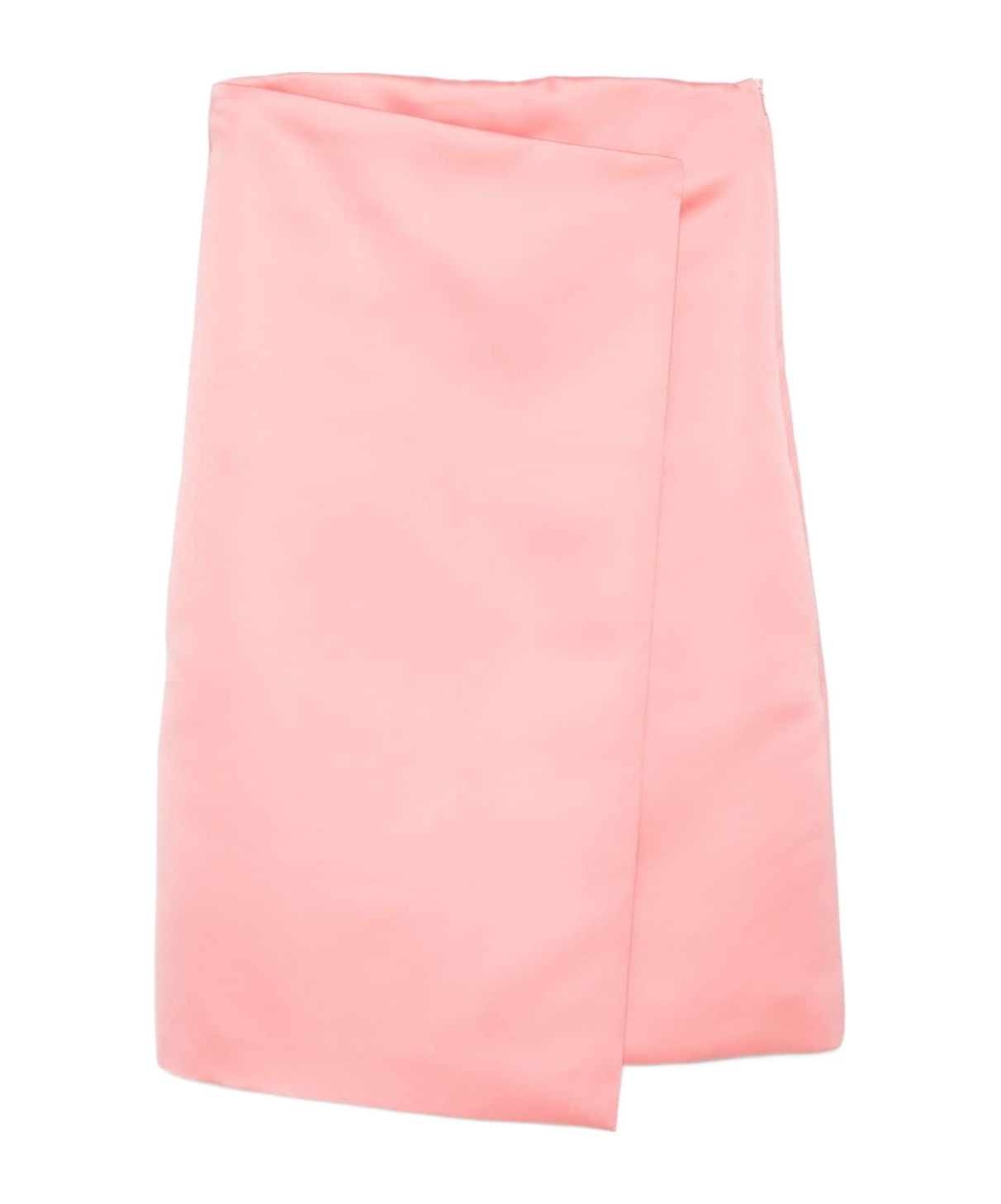 Philosophy Di Lorenzo Serafini Silk Blend Asymmetric Mini Skirt In Pink