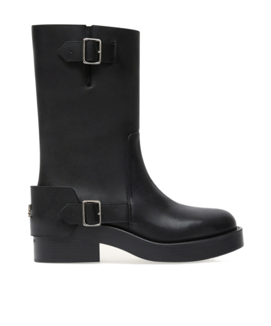 Shop Courrèges Americana Leather Boots In Black