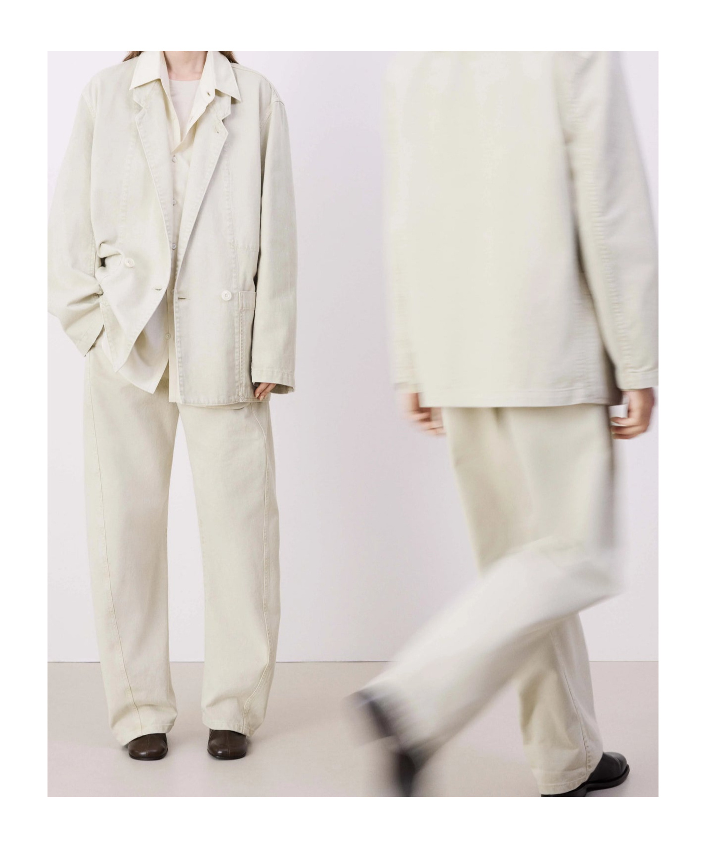 Lemaire Long-sleeved Suit Coat In White