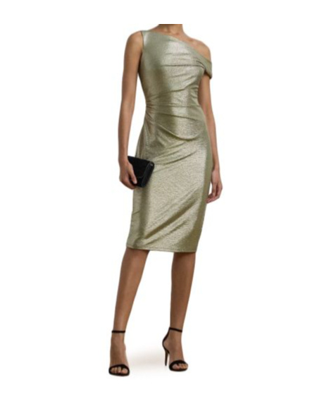 Shop Ralph Lauren One Shoulder Midi Dress