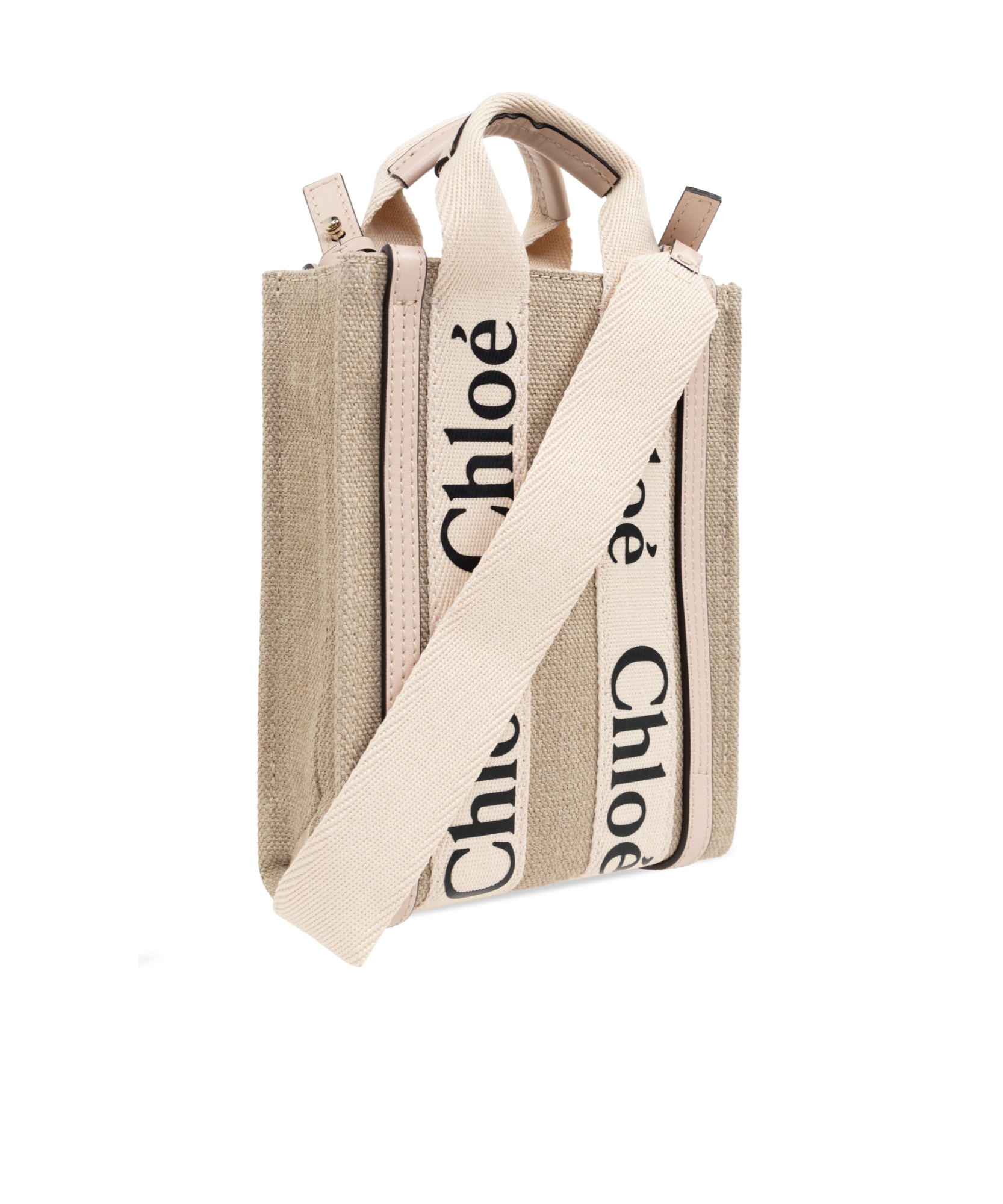 Chloé Logo-print Panelled Tote Bag In Nude