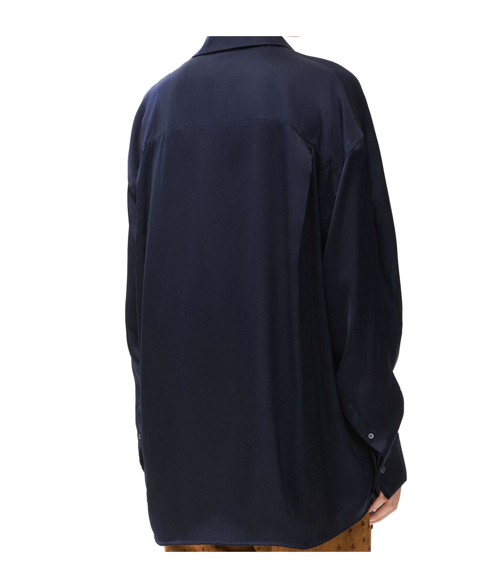 Loewe Draped Shirt In Silk In Blue
