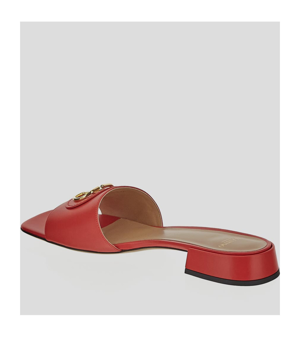 Valentino Vlogo-detail Slide Sandals In Brown