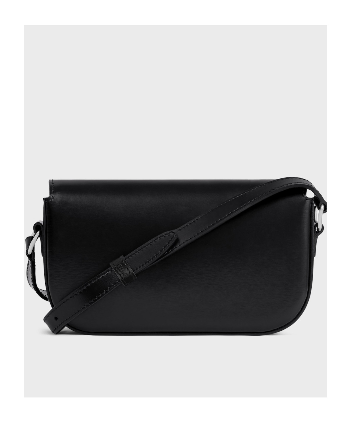 Celine Small Crossbody Bag Triomphe In Shiny Calfskin In Black