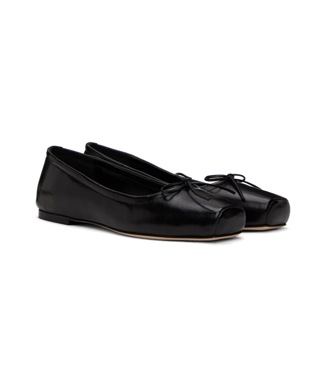 Shop Aeyde Square Head Ballet Shoes In Black