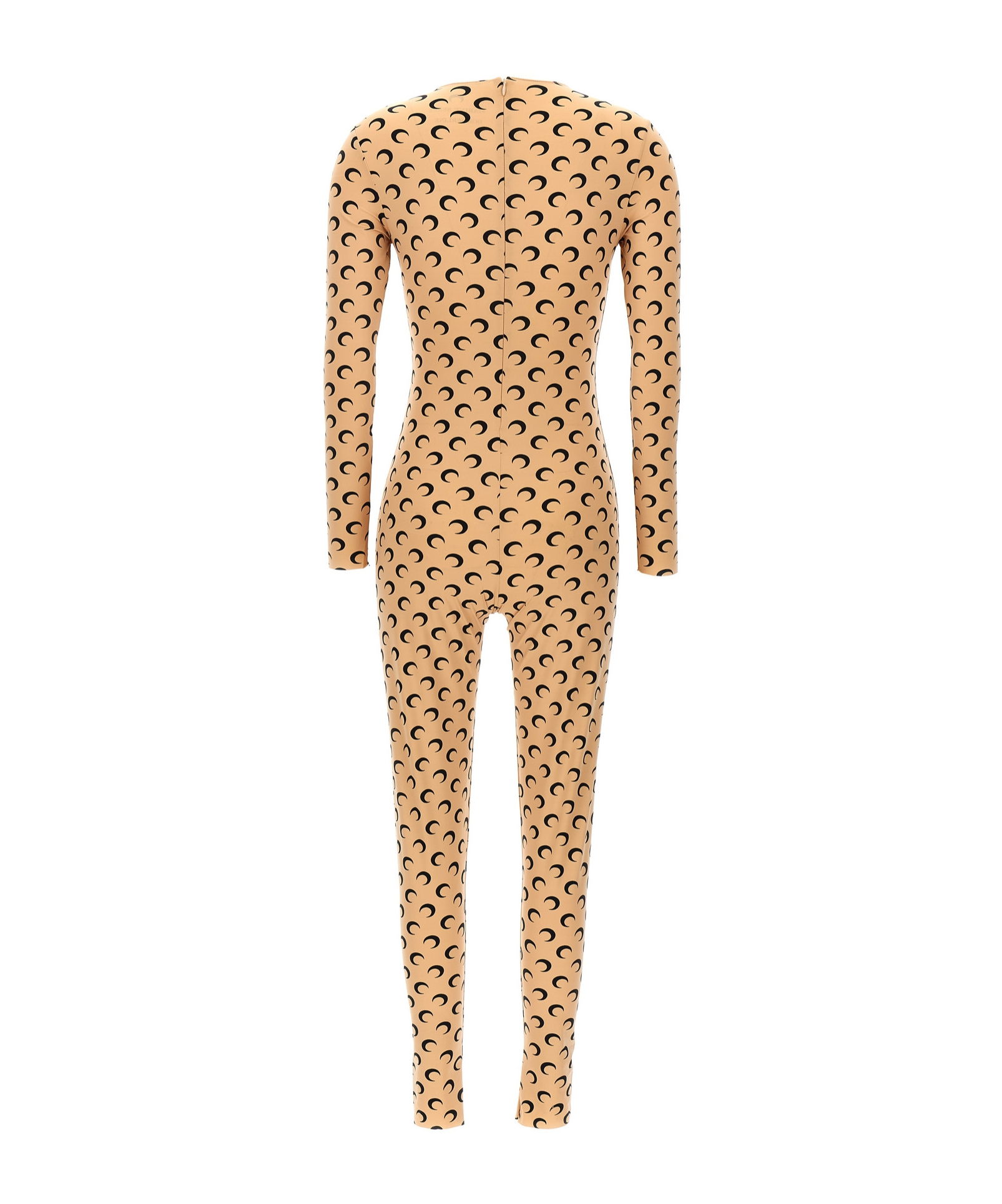 Marine Serre Tan All Over Moon Jumpsuit In Nude