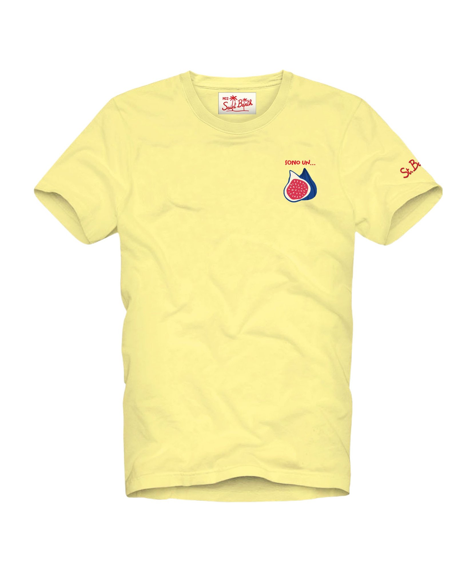 Shop Mc2 Saint Barth Short Sleeved Crewneck T-shirt In Yellow