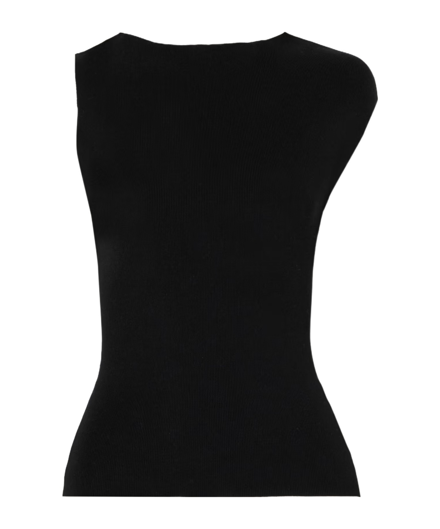 St Agni Asymmetric Ribbed-knit Top