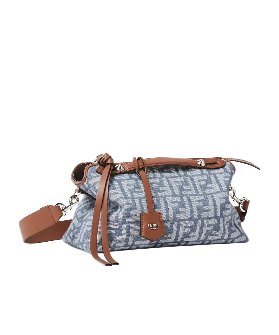Fendi Blue Denim-effect Ff Jacquard Bag
