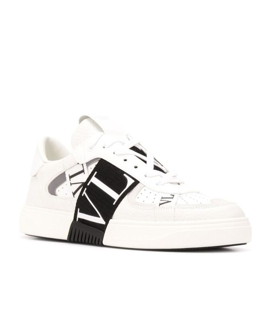 Valentino Vl7n Leather And Fabric Low-top Sneakers In White