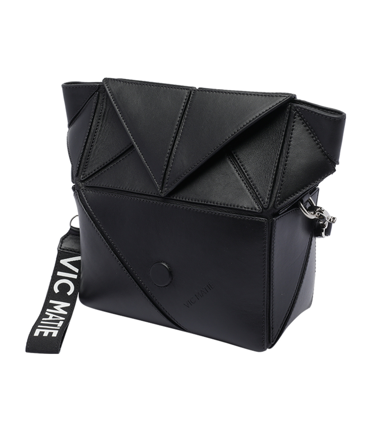 Vic Matie Rochelle Geometric Shoulder Bag In Black