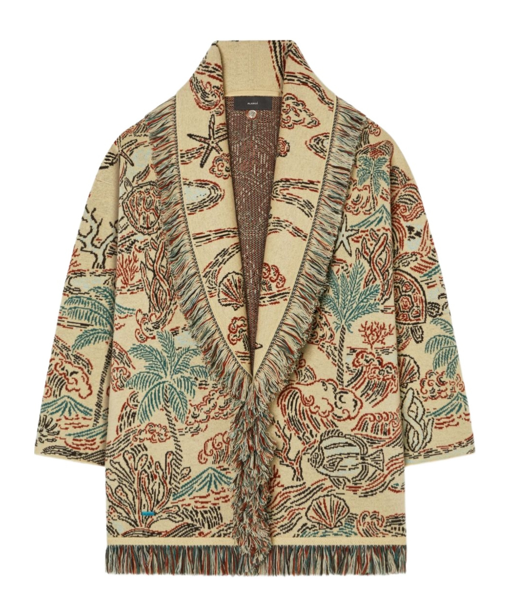 Alanui Sketched By The Ses Cardigan Mit Fransen In Multi