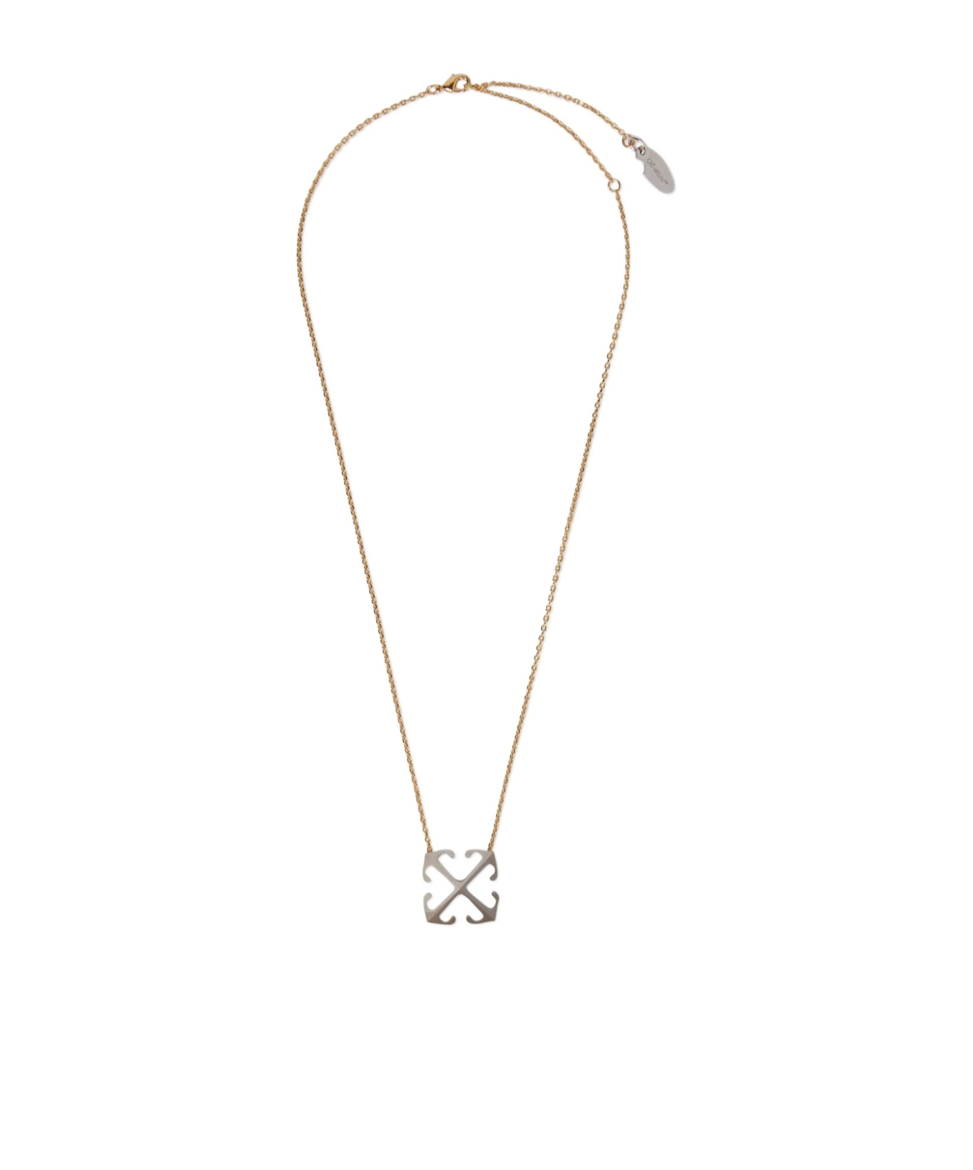 Off-white Arrow Necklace In Yellow