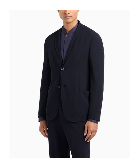 Shop Giorgio Armani Long-sleeved Suit Coat In Black