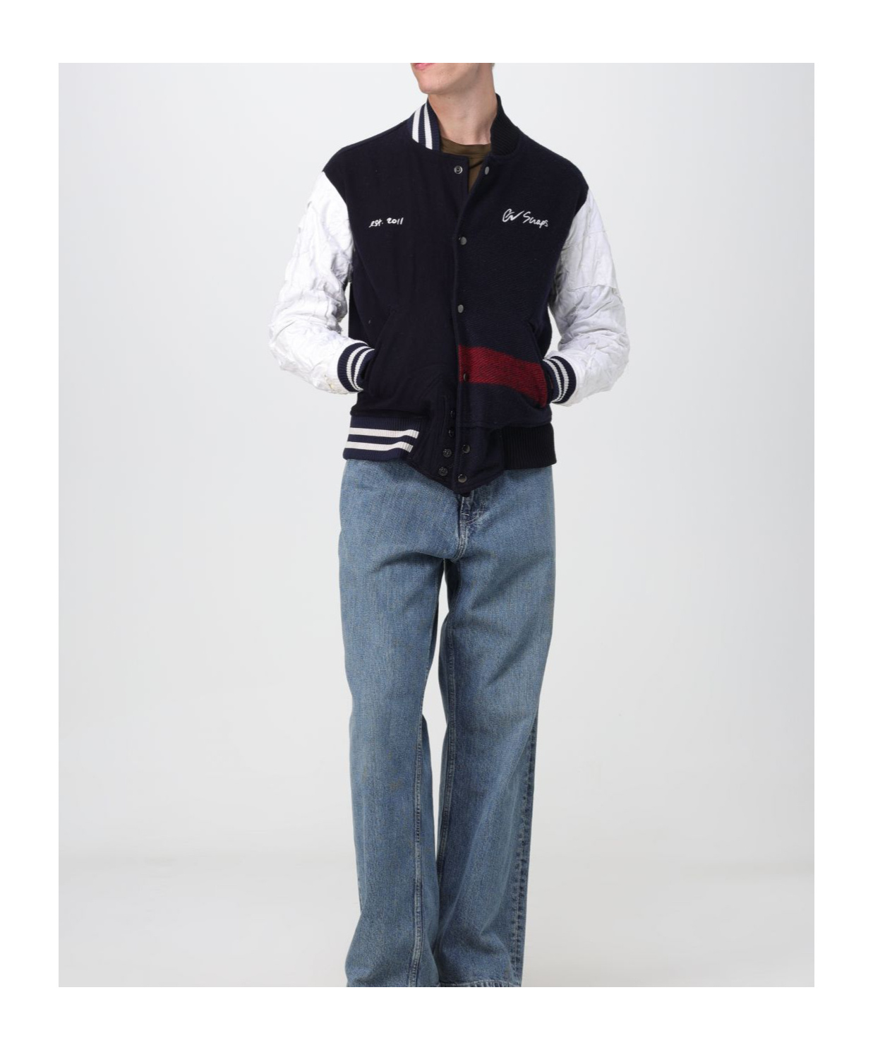 Greg Lauren Slogan-embroidered Bomber Jacket In Black