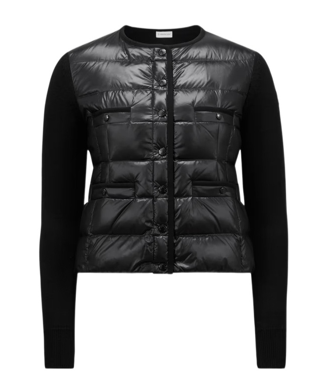 Moncler Down-filled Buttoned Cardingan In Black