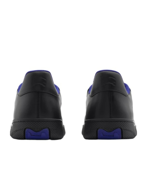 Burberry Terrace Leather Sneakers In Black