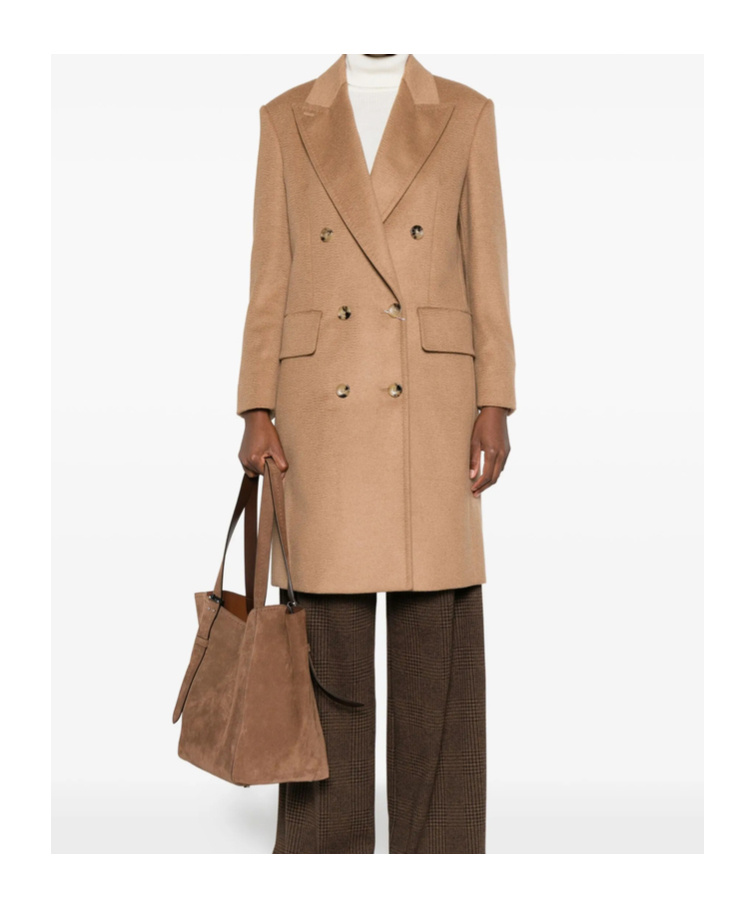 Max Mara Double-breasted Coat In Brown
