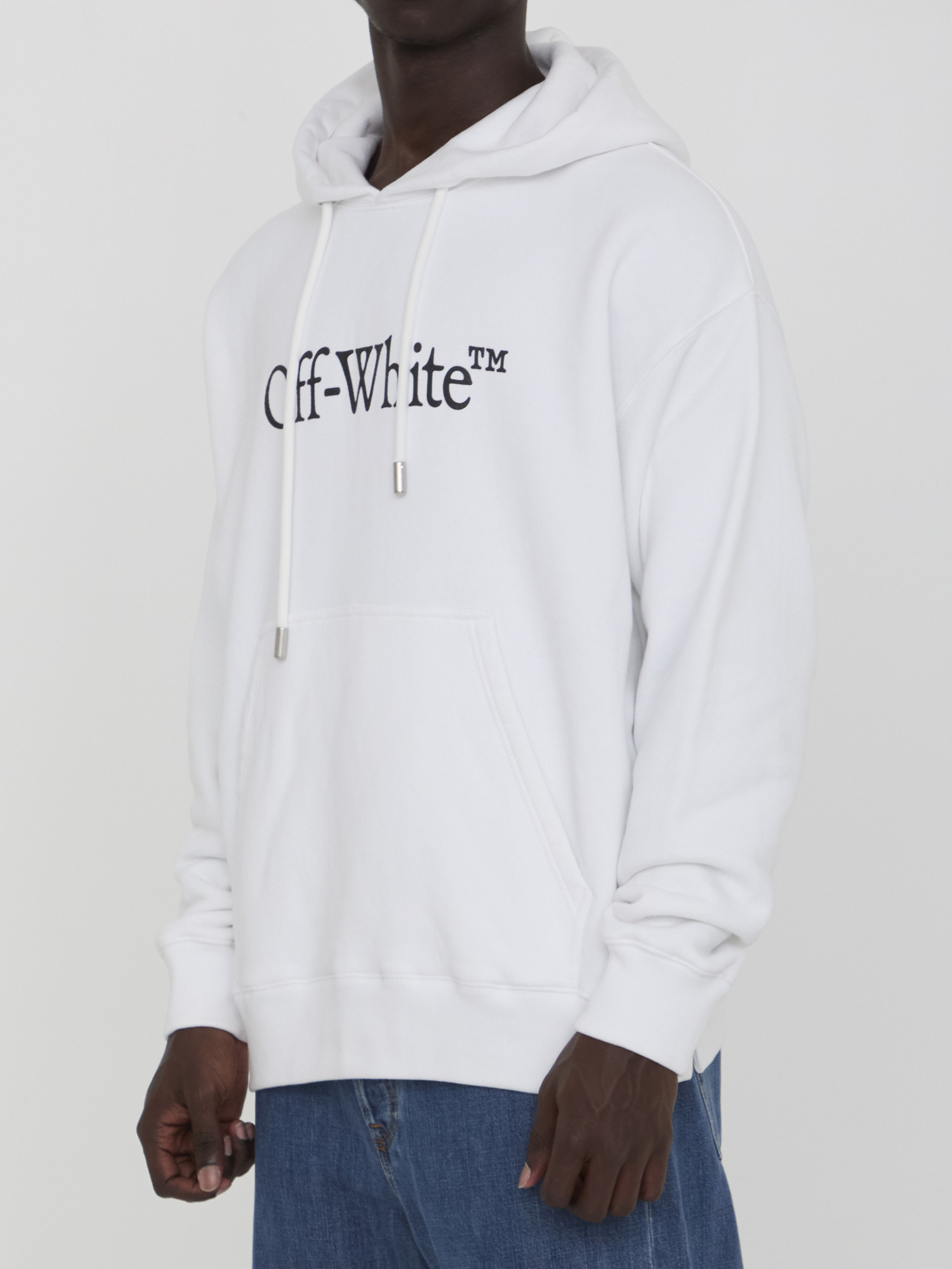 Off-white Cotton Sweatshirt Whit Frontal Logo Print In White