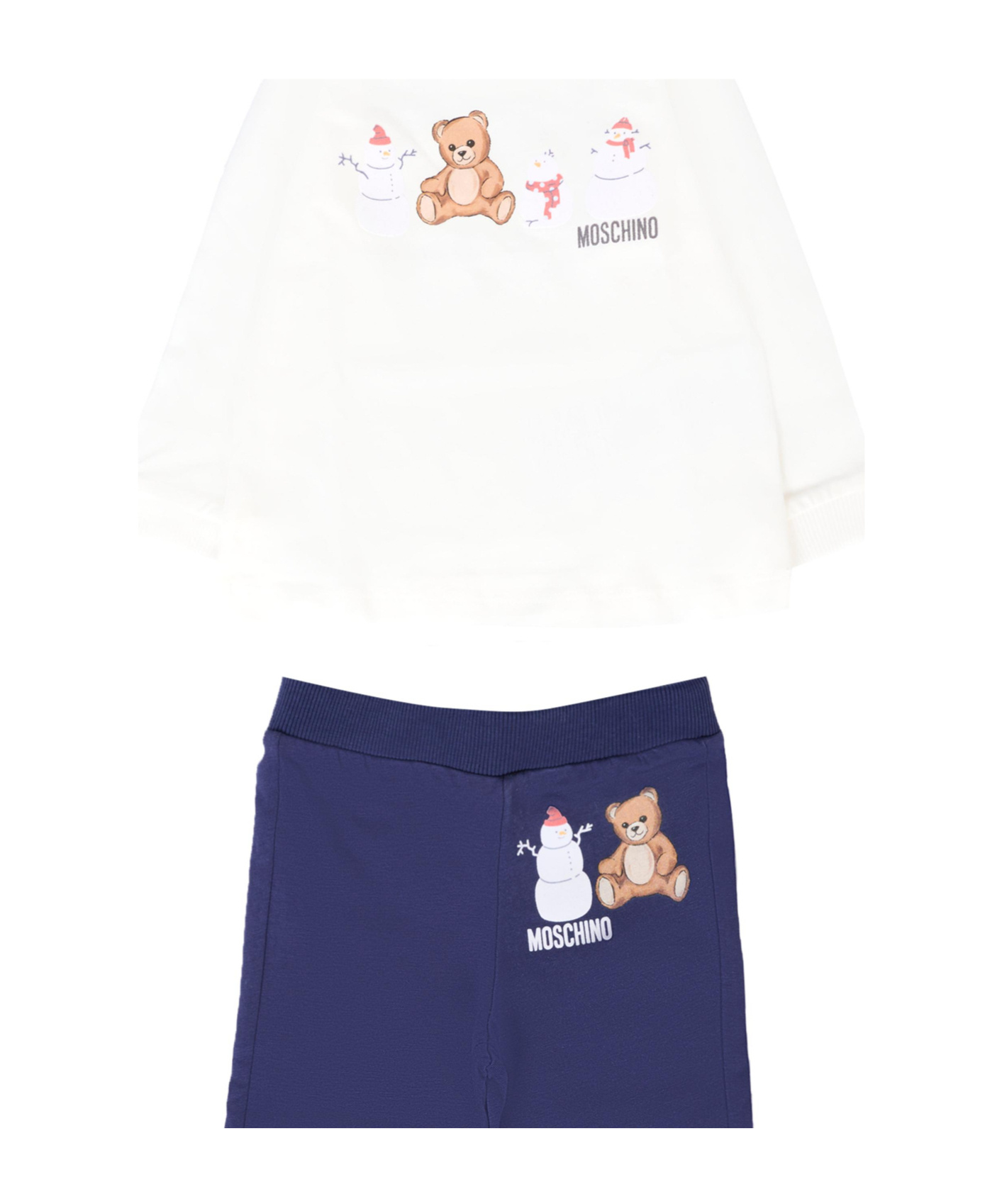 Moschino Long-sleeved T-shirt And Sweatpants Two-pack In Blue