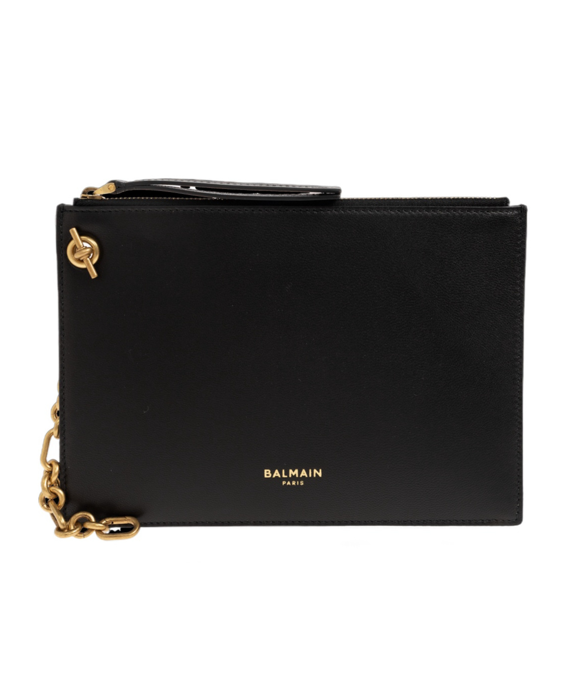 Balmain Zipper Clutch In Black