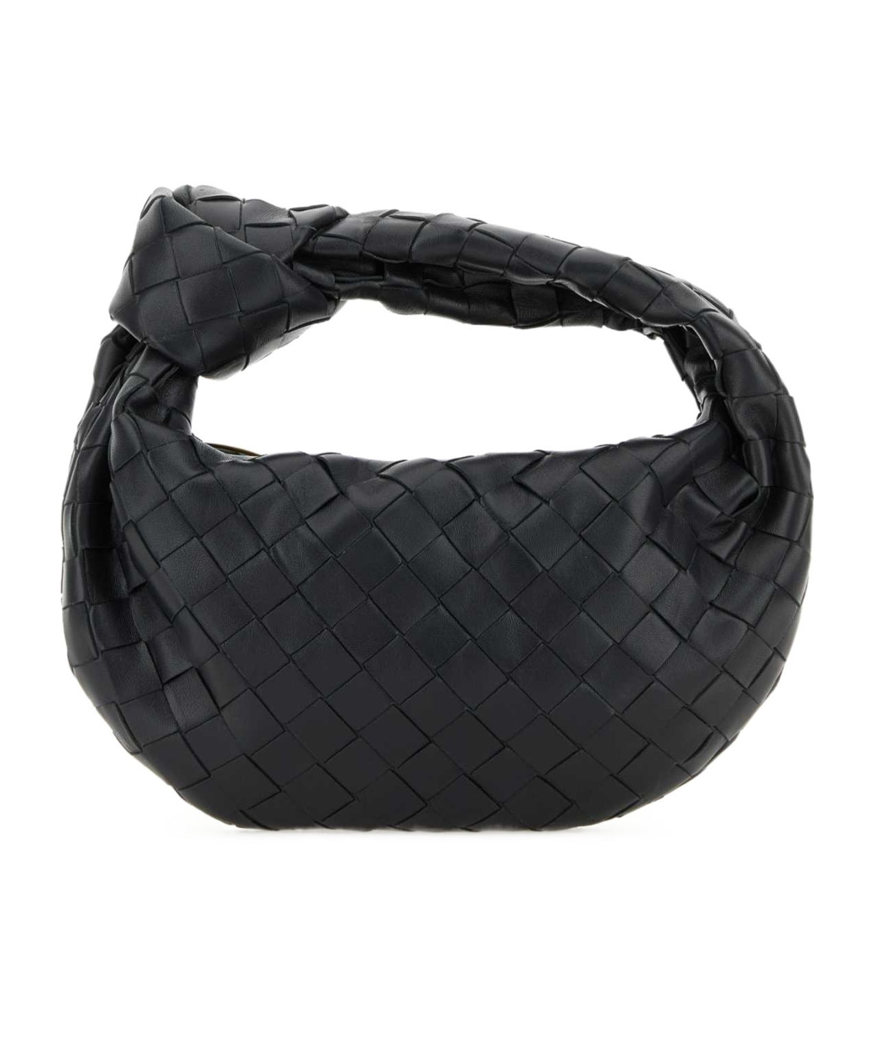Bottega Veneta Women Mini Jodie Leather Handbag With Intrecciato Motif In Black