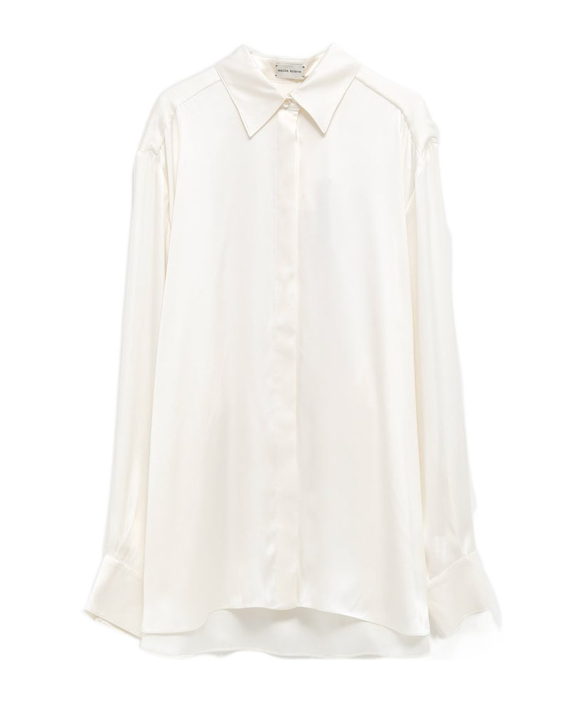 Magda Butrym Satin Shirt In White