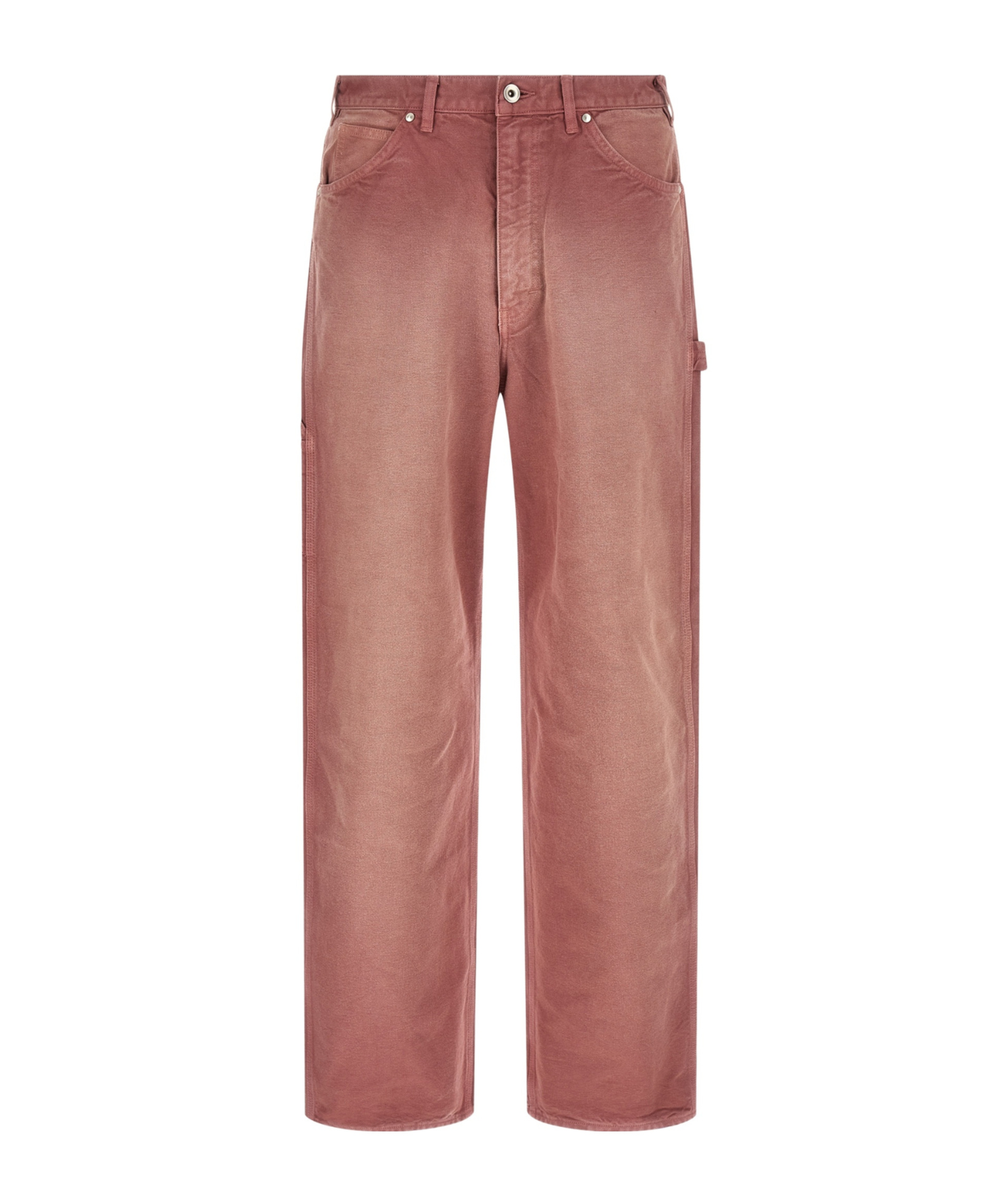Auralee Garment-dyed Workwear Trousers In Red