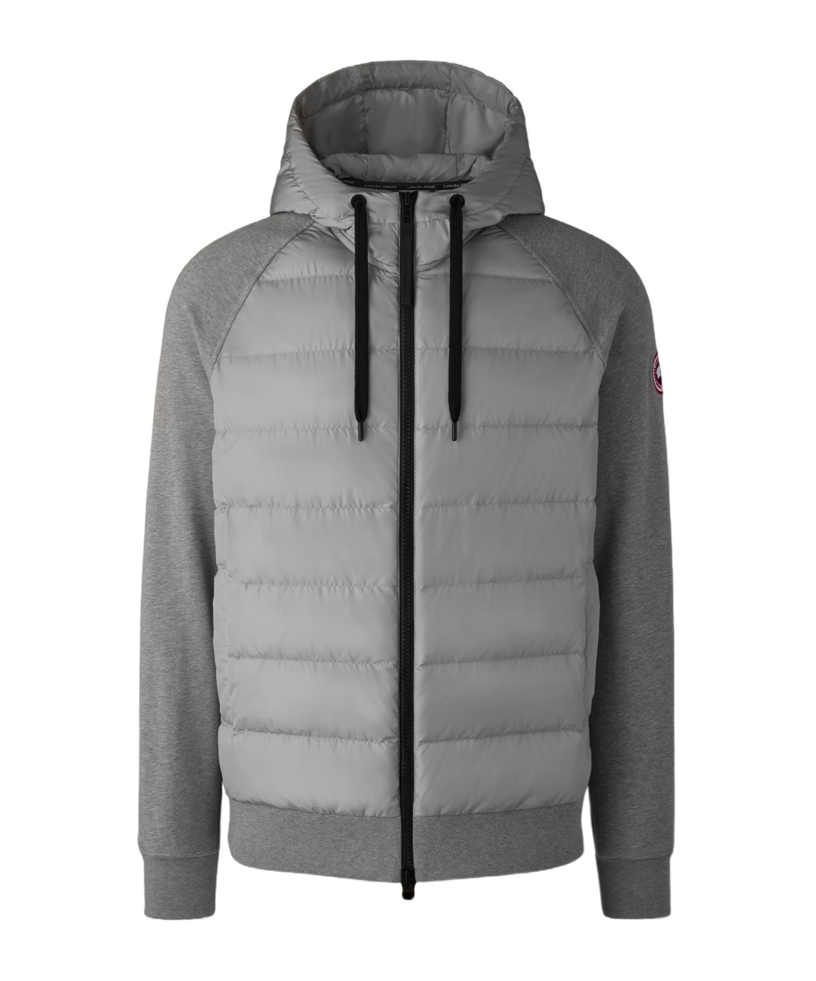 Canada Goose Hybridge Huron 675 Fill Power Hooded Down Sweatshirt Jacket In Gray