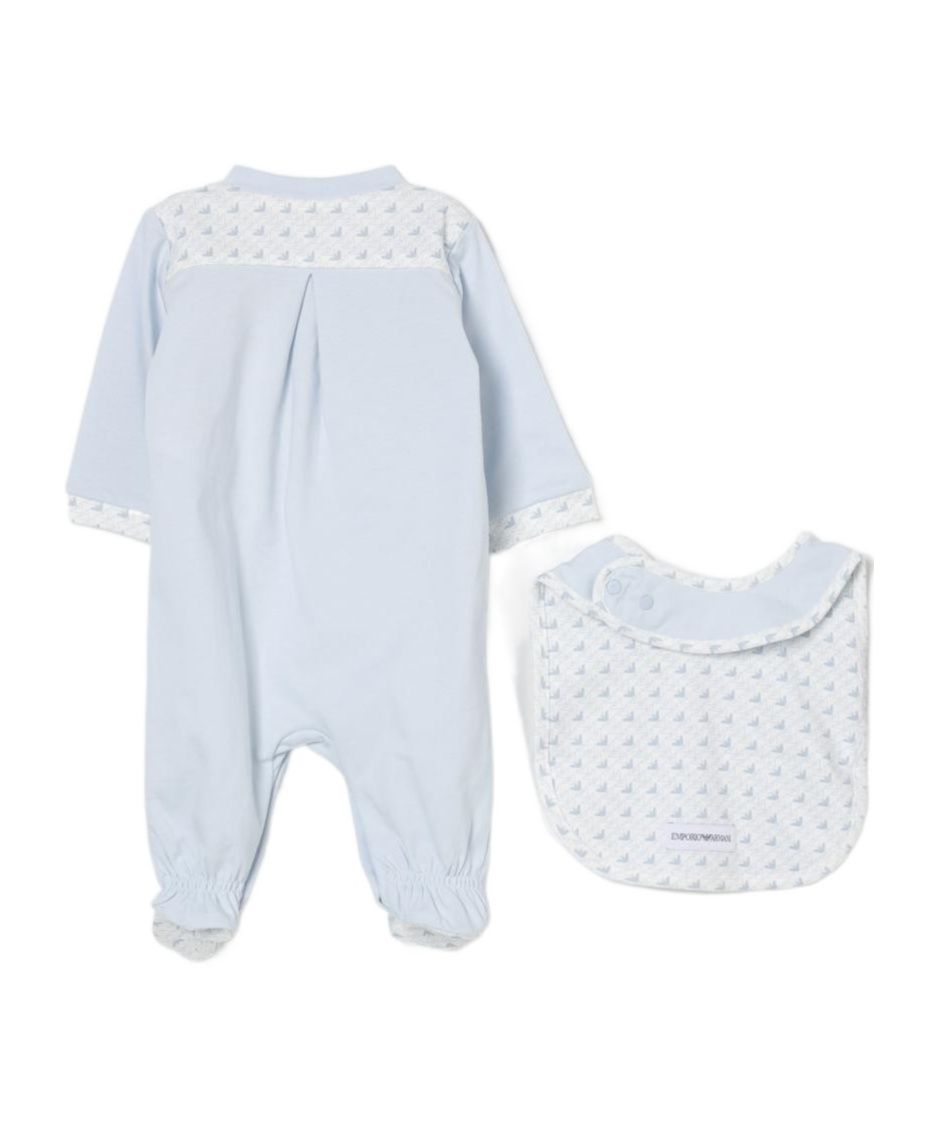 Emporio Armani Eagle-print Pajama Set In Blue