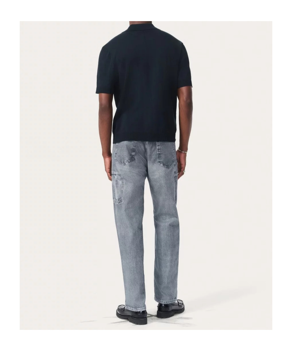 Rag & Bone Short-sleeved Polo Shirt In Black