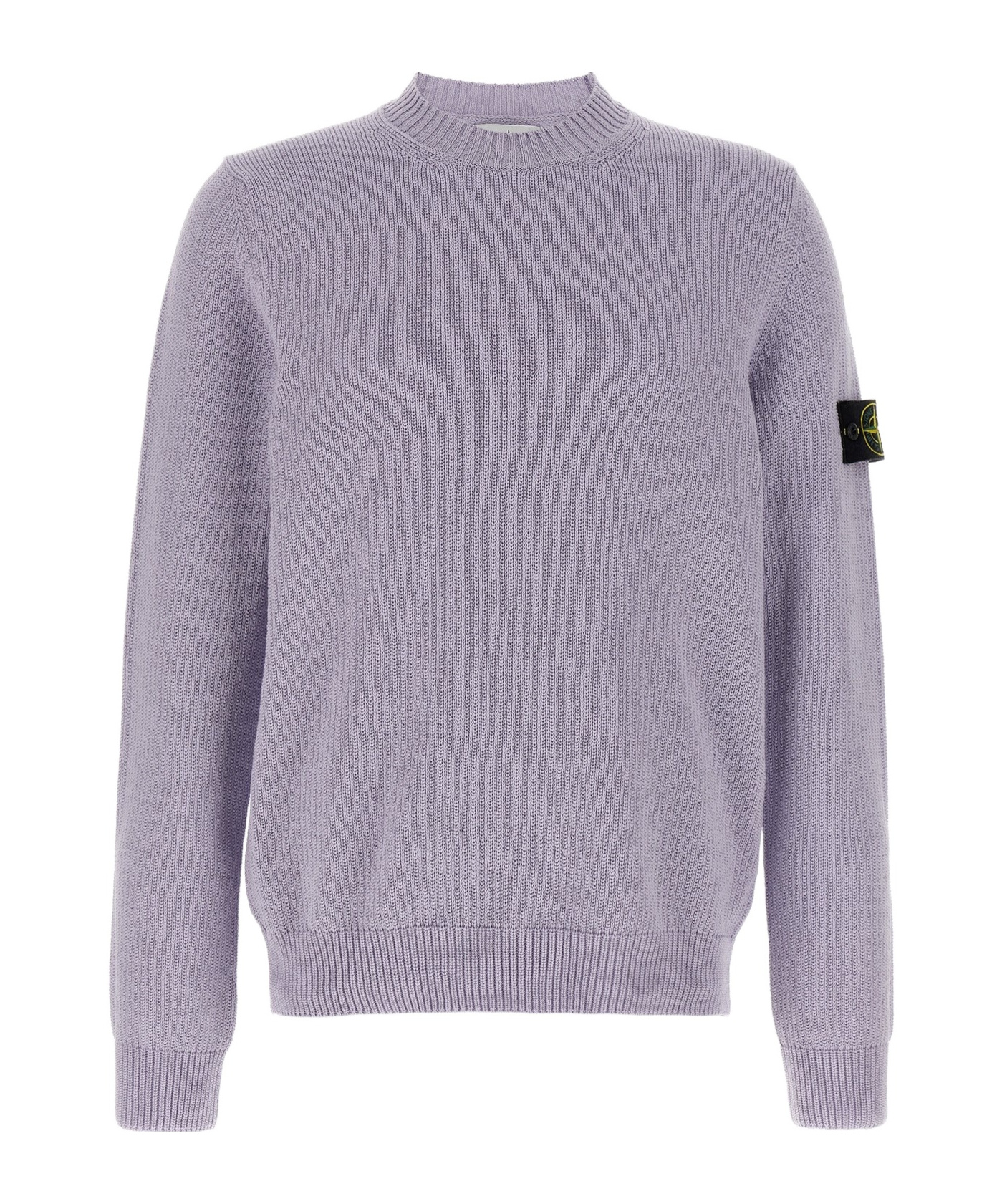 Stone Island Badge Crew Neck Sweater In Gray