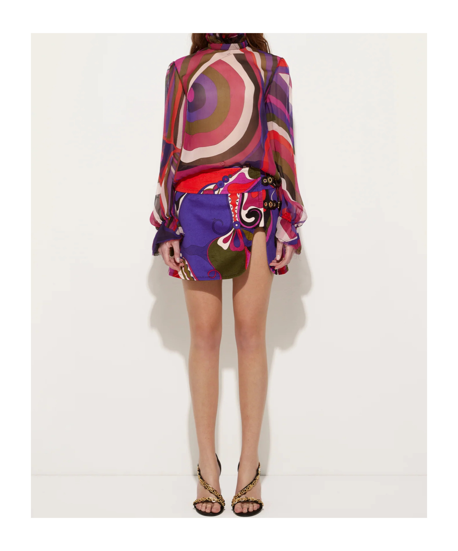 Pucci Orchidee Print Mini Skirt In Multi