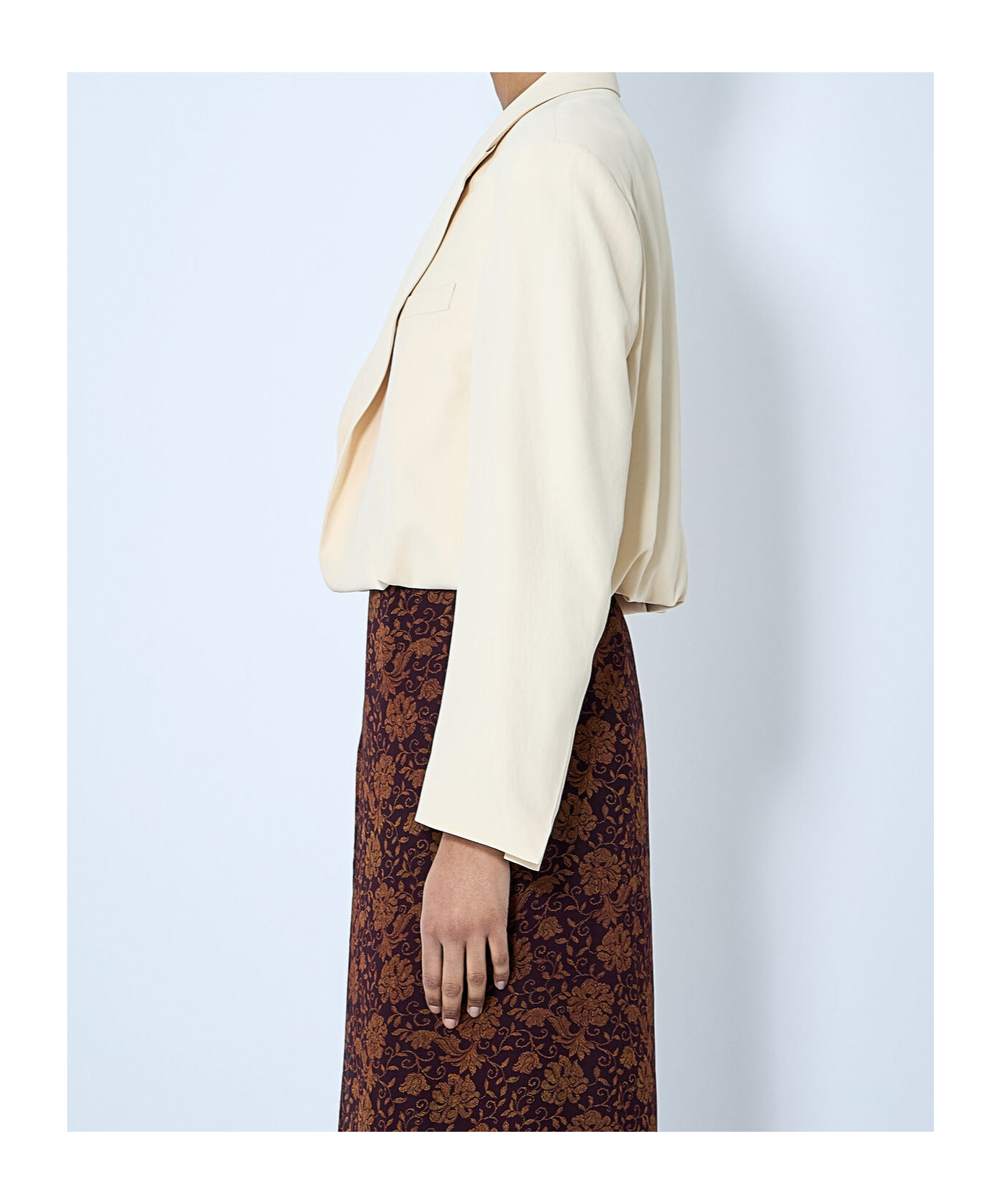 Dries Van Noten Crop Single-breasted Blazer In White
