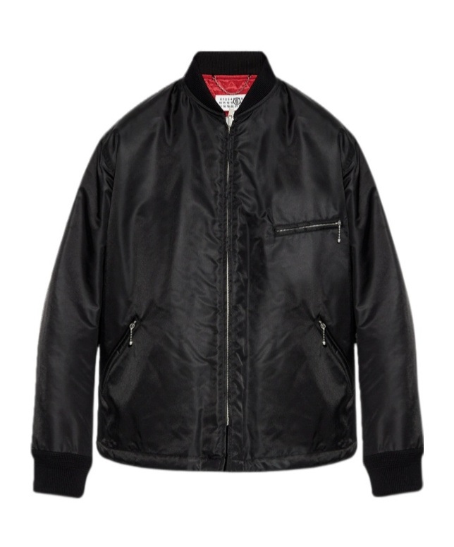 Shop Mm6 Maison Margiela Quilted Bomber Jacket In Black