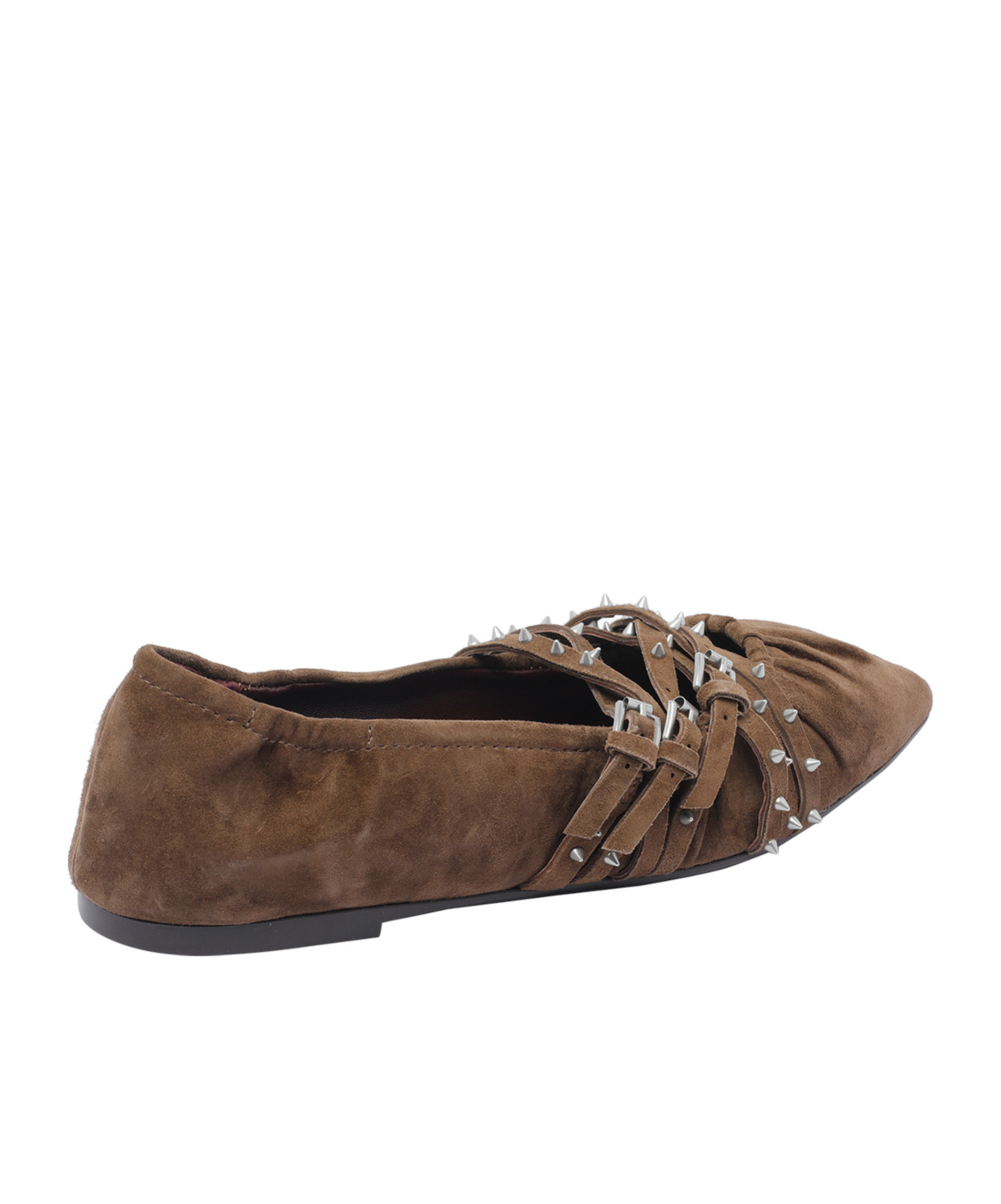 Ash Pointed-toe Flats In Brown