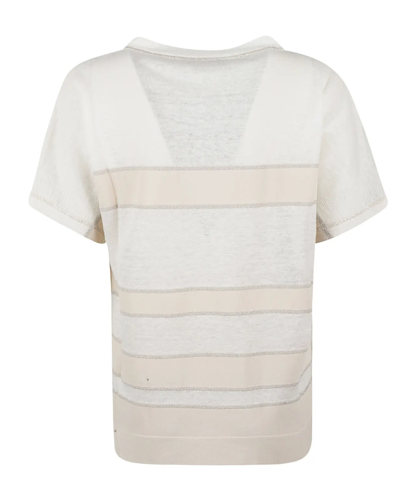 D Exterior Striped Graphic T-shirt In White