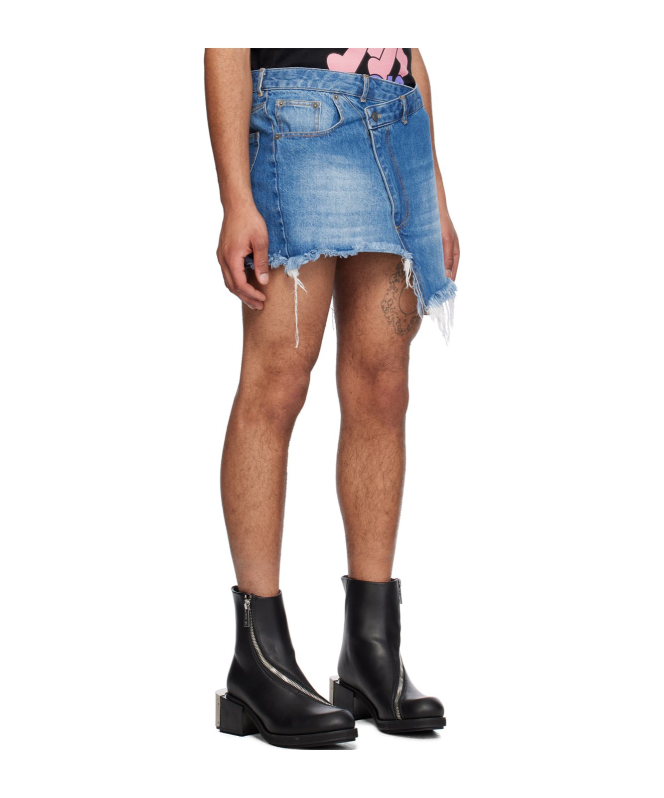 Egonlab Belt-loop Denim Skirt In Multicolor