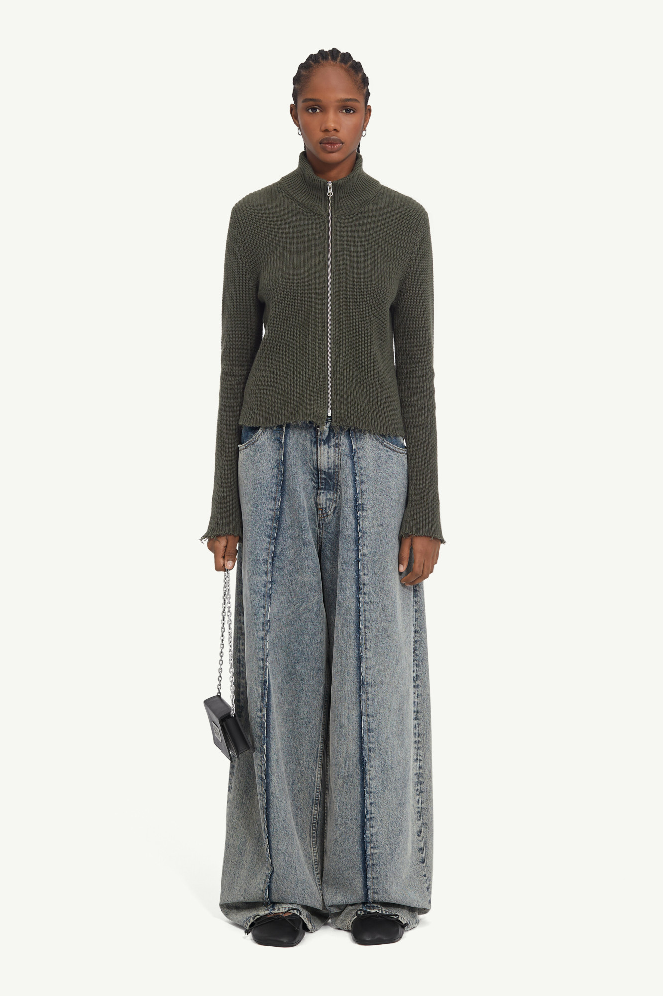 Shop Mm6 Maison Margiela 5-pocket Denim Trousers In Gray
