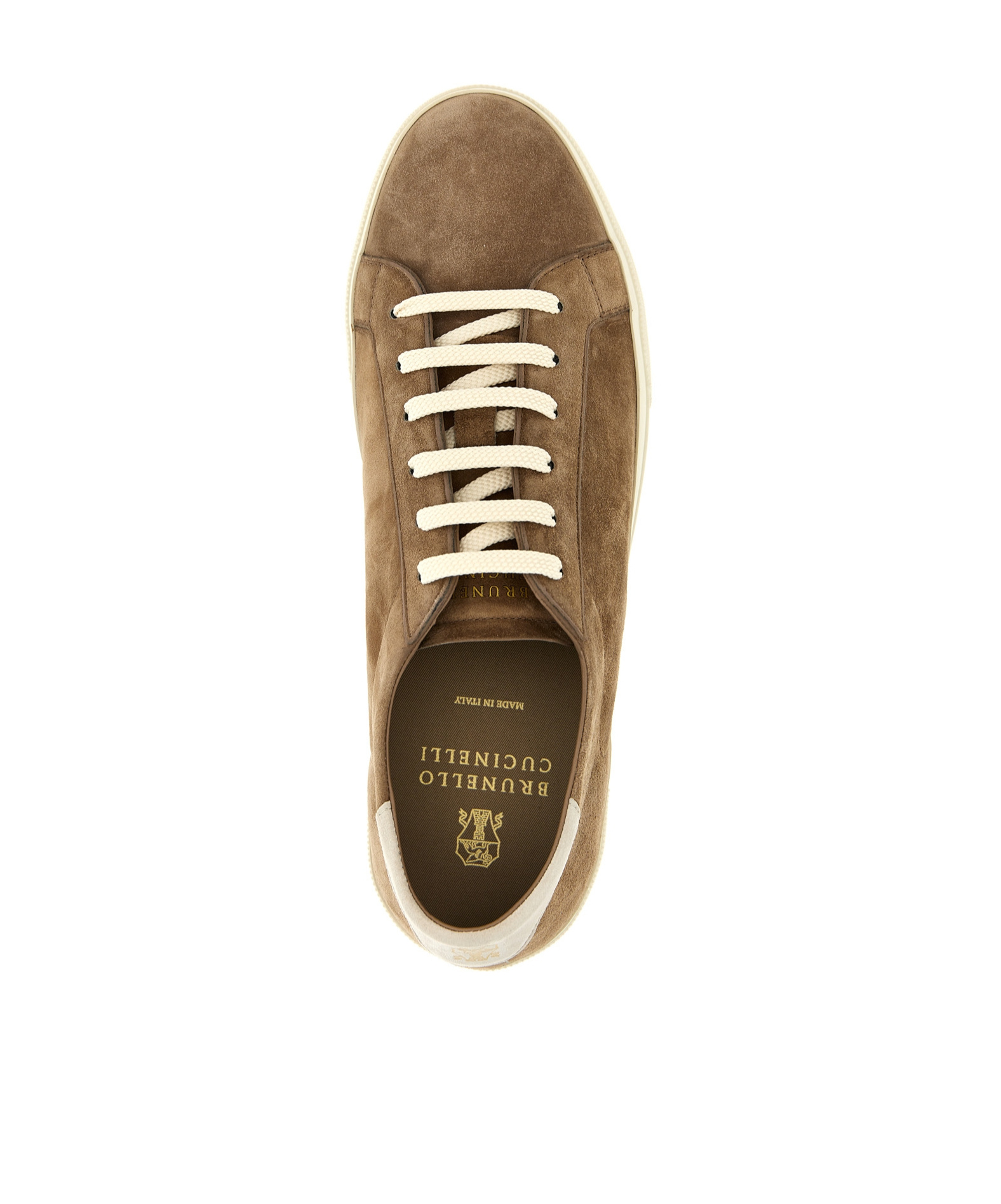 Brunello Cucinelli Suede Sneakers With Contrasting Laces In Brown