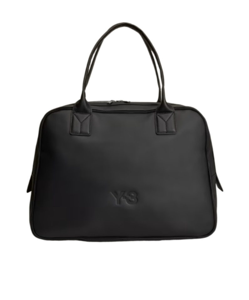 Y-3 Medium Debossed-logo Shoulder Bag In Black