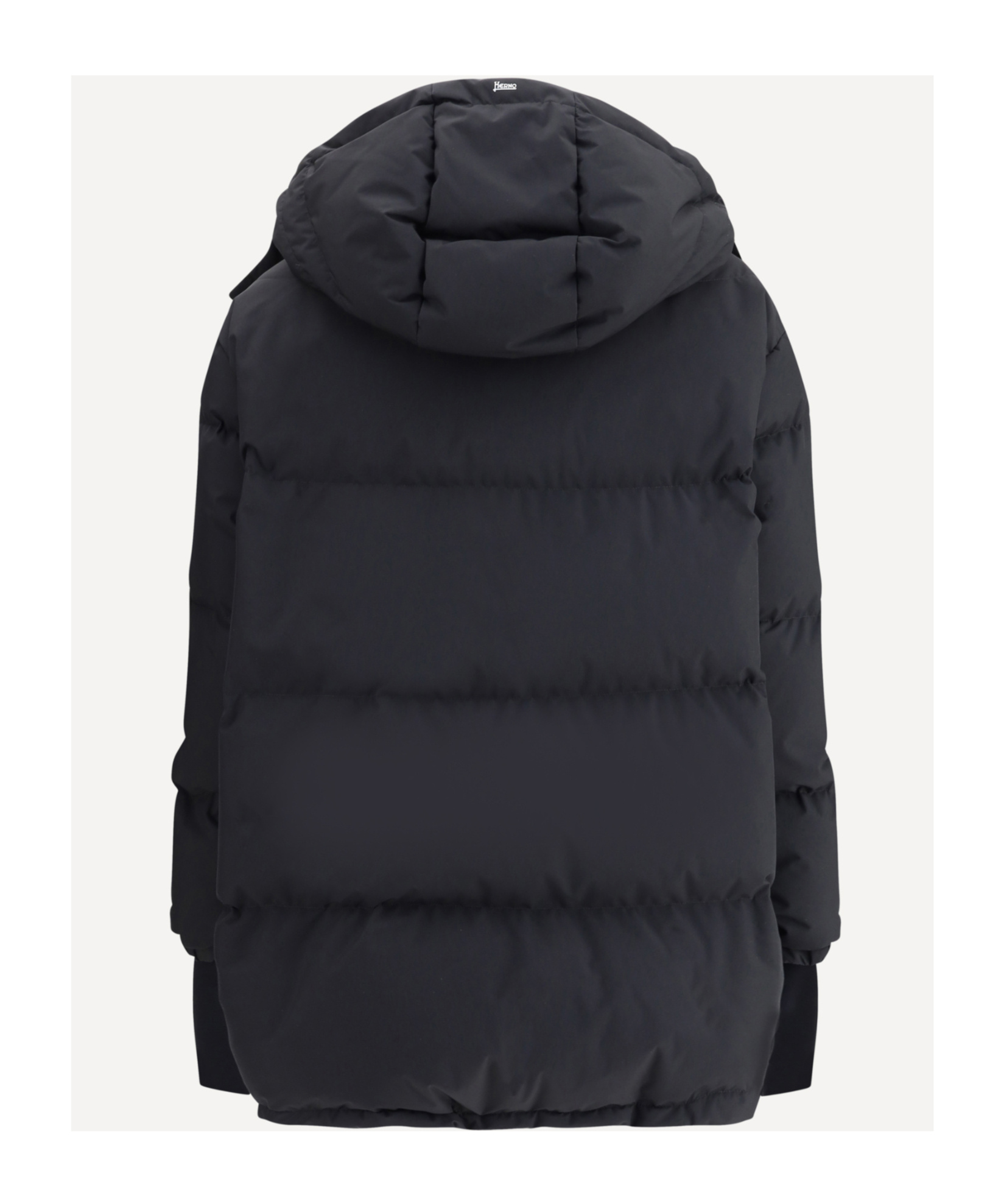 Herno Long Length Quilted Hooded Down Jacket In Black