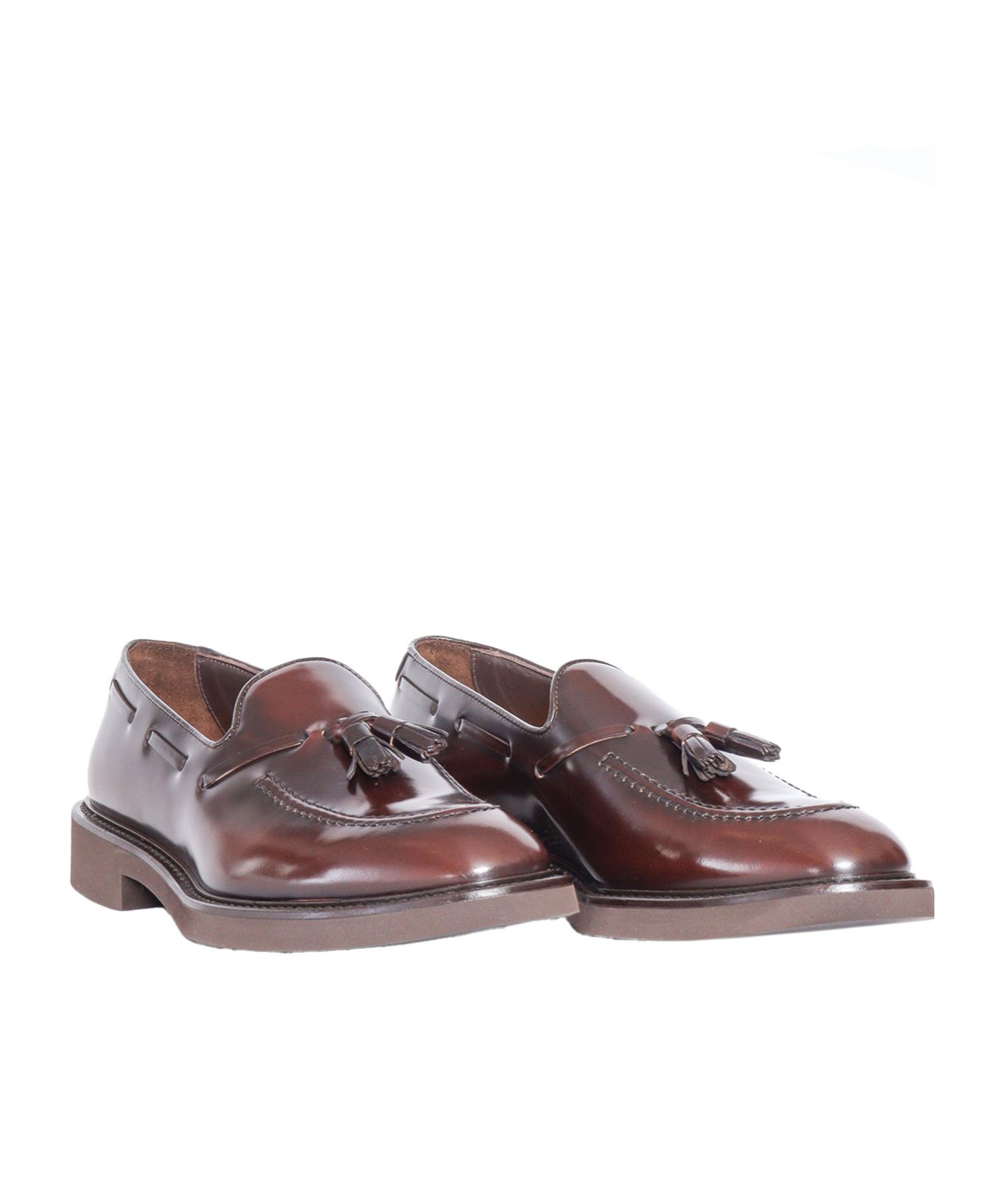 Doucal's Tassel-detailed Almond Toe Loafers In Gray
