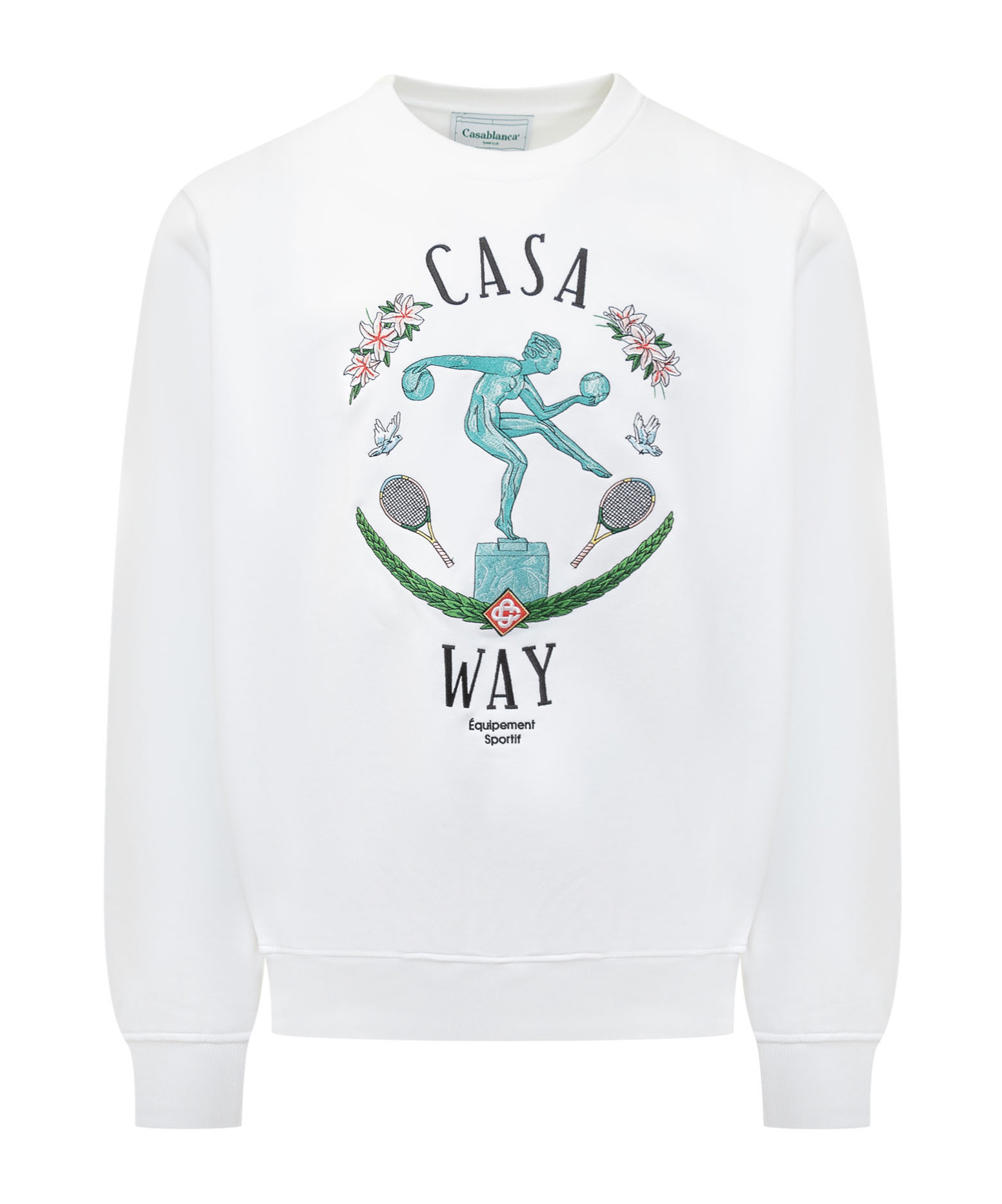 Casablanca Statue En Marbre Sweatshirt With Embroidery In White
