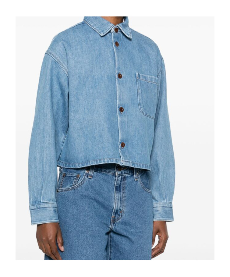 Apc Blue Samantha Denim Overshirt In Blue